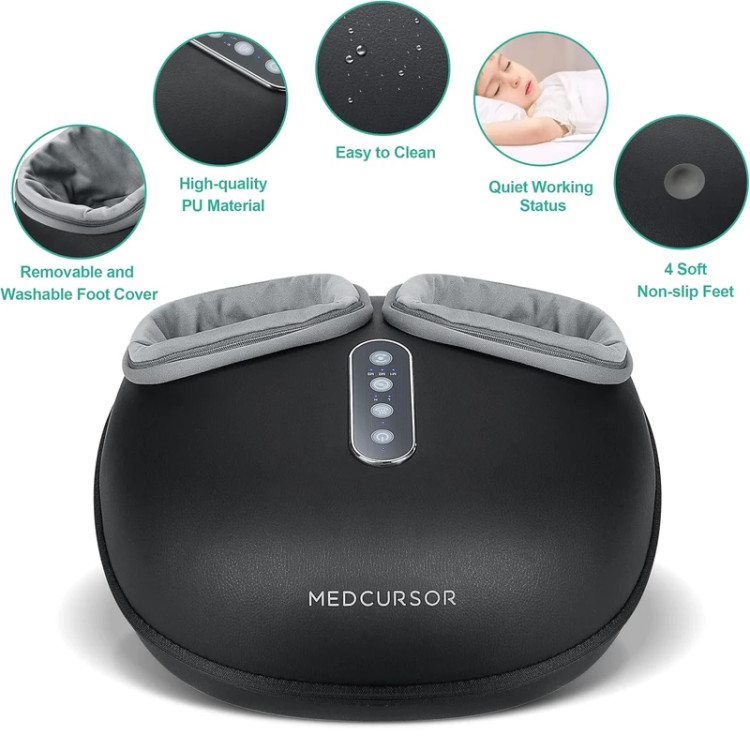 دستگاه ماساژور پا Medcursor با عملکرد گرما، ماساژور Deep Kneading، تنظیمات چند سطحی مدل MDFM400 (این ماساژور برای اندازه پای سایز ۳۶ تا ۴۲ مناسب است)