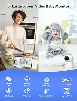 دوربین مراقبت کودک مانیتوردار،دارای وای فای داخلی،چرخشی،با کیفیت تصویر HD برند iFamily مدل ABM570