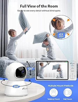 دوربین مراقبت کودک مانیتوردار،دارای وای فای داخلی،چرخشی،با کیفیت تصویر HD برند iFamily مدل ABM570