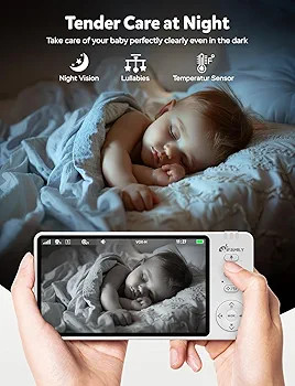 دوربین مراقبت کودک مانیتوردار،دارای وای فای داخلی،چرخشی،با کیفیت تصویر HD برند iFamily مدل ABM570