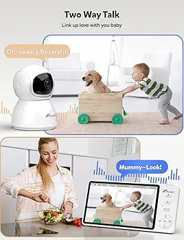 دوربین مراقبت کودک مانیتوردار،دارای وای فای داخلی،چرخشی،با کیفیت تصویر HD برند iFamily مدل ABM570