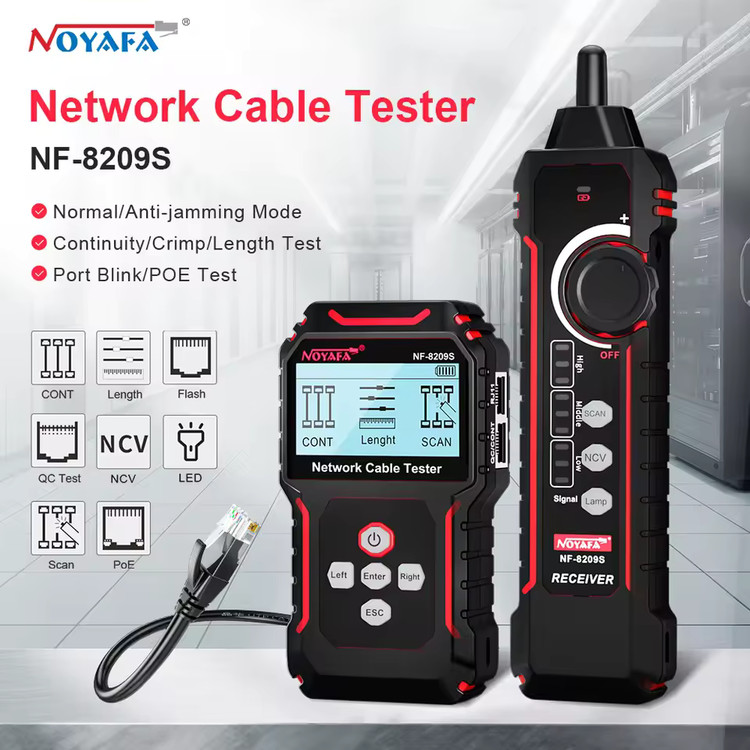 تستر کابل شبکه و POE هوشمند نویافا مدل Noyafa NF-8209S