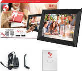 قاب عکس دیجیتال FRAMEO، وایفای ۱۰.۱ اینچ، صفحه نمایش لمسی HD IPS LCD، حافظه ۳۲ گیگابایت، چرخش خودکار، قابل نصب روی دیوار، راهاندازی آسان برای اشتراکگذاری عکسها و ویدیوها از طریق برنامه رایگان از هر کجا -- مدل zn-dp1002
