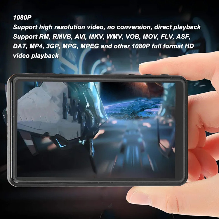 پخش کننده موسیقی و فیلم MP3,MP4 پلیر با صفحه نمایش لمسی 4 اینچی،باوضوح تصویر 1080p دارای 16 گیگ حافظه داخلی و یک رم خارجی 64 گیگ روی آن مدل X20