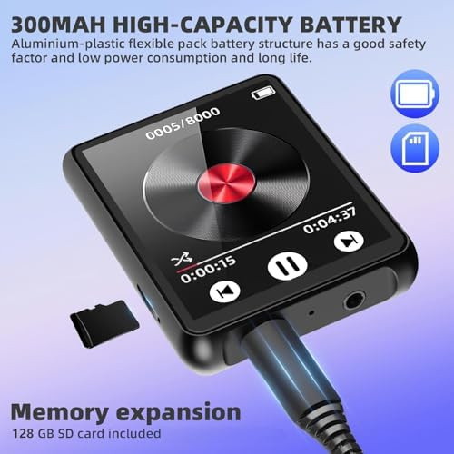 پخش کننده موسیقی و فیلم MP3,MP4 پلیر با صفحه نمایش 2.4 اینچی با کیفیت تصویر HD برند Cetoon دارای رم خارجی 128 گیگ روی دستگاه