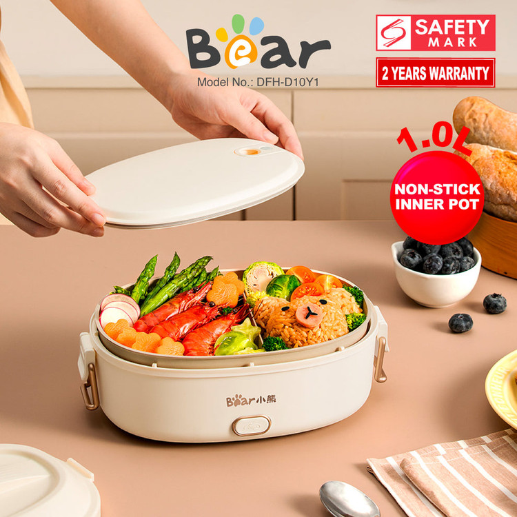 ظرف غذای برقی ۱.۰ لیتری Bear با قابلمه داخلی نچسب / پلوپز کوچک (DFH-D10Y1)