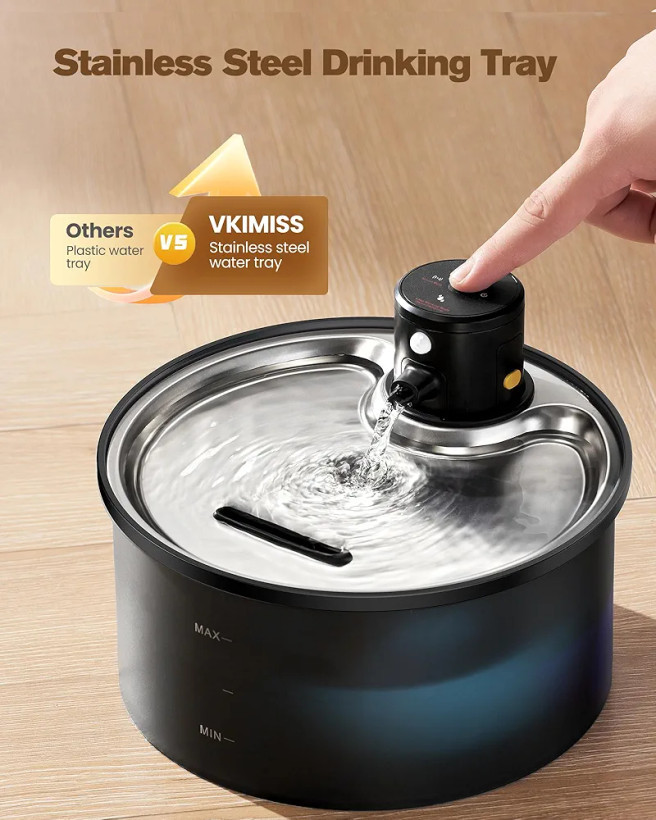 آبخوری اتوماتیک سگ و گربه (بیسیم) 3.2 لیتری با ظرف استیل سنسور حرکتی برند VKIMISS