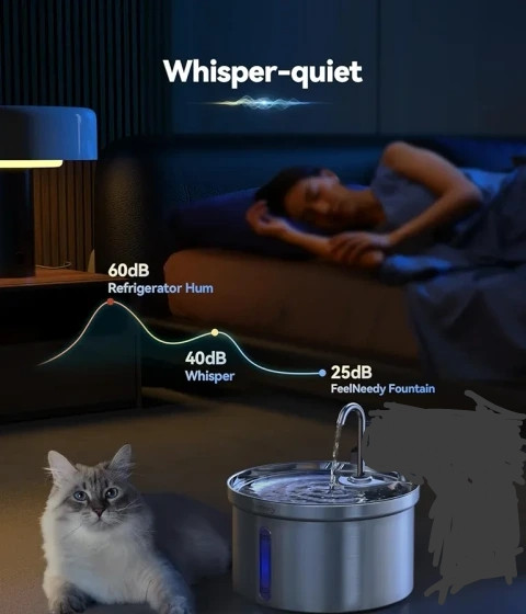 آبخوری هوشمند تمام استیل ضد زنگ گربه و سگ 3.5 لیتری برند feelneedy مدل fn-w08