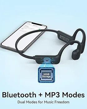 هدفون شنای حرفه ای S800، هدفون انتقال صدا از طریق استخوان، ضدآب IP68 با بلوتوث 5.4 و حافظه داخلی ۳۲ گیگابایت، مناسب شنا، دویدن و دوچرخهسواری