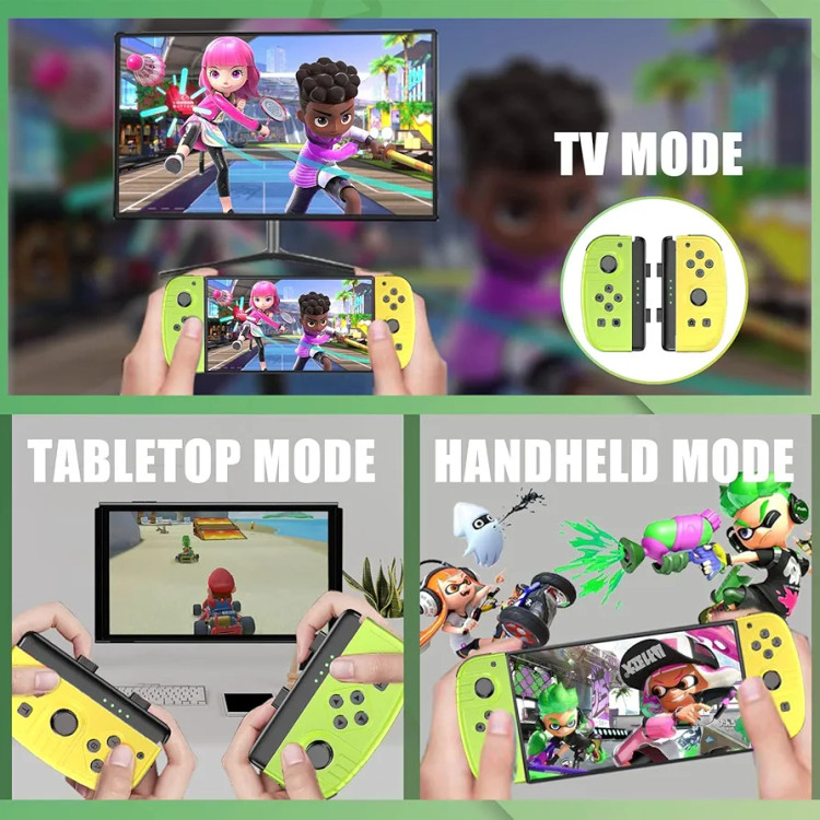 دستههای Joy-Con بیسیم Gamrombo برای نینتندو سوییچ، سازگار با کنسول Switch و کامپیوتر، پشتیبانی از Turbo، لرزش دوگانه، سنسور حرکتی حساس و بازیهای ورزشی Ring Fit �