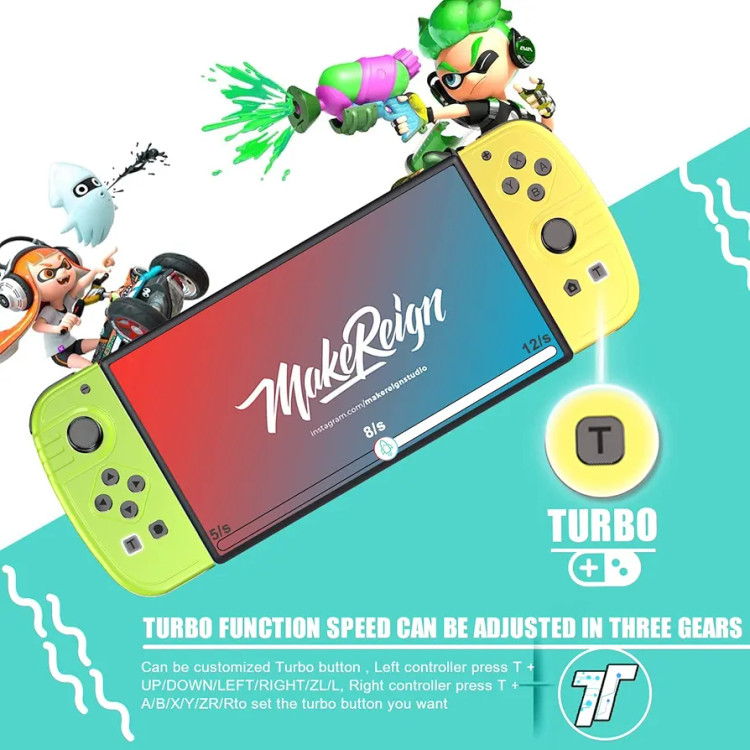 دستههای Joy-Con بیسیم Gamrombo برای نینتندو سوییچ، سازگار با کنسول Switch و کامپیوتر، پشتیبانی از Turbo، لرزش دوگانه، سنسور حرکتی حساس و بازیهای ورزشی Ring Fit �