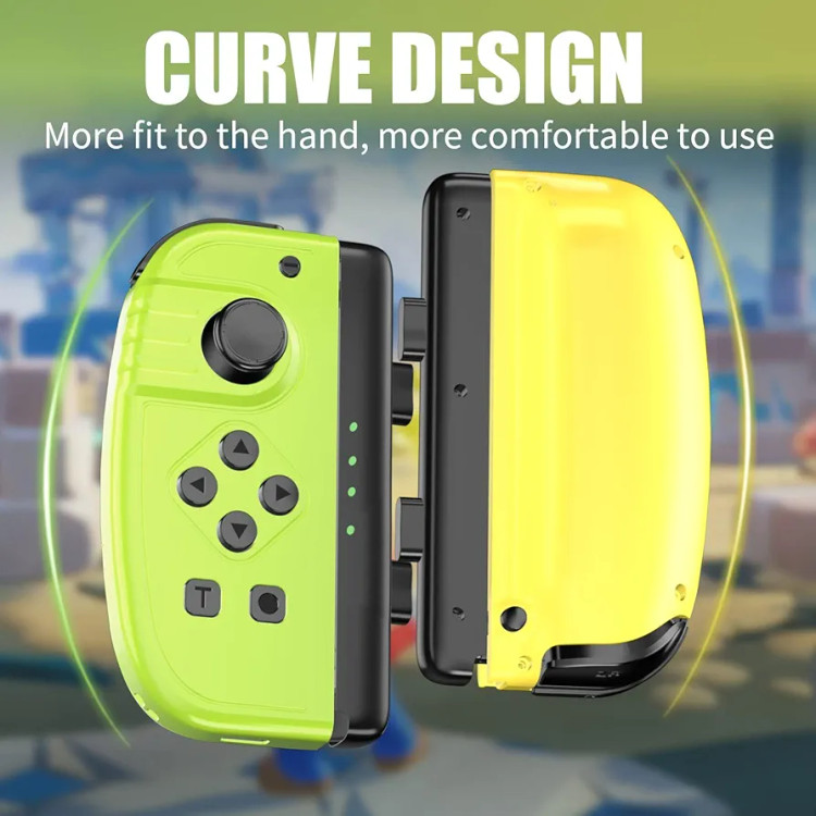 دستههای Joy-Con بیسیم Gamrombo برای نینتندو سوییچ، سازگار با کنسول Switch و کامپیوتر، پشتیبانی از Turbo، لرزش دوگانه، سنسور حرکتی حساس و بازیهای ورزشی Ring Fit �