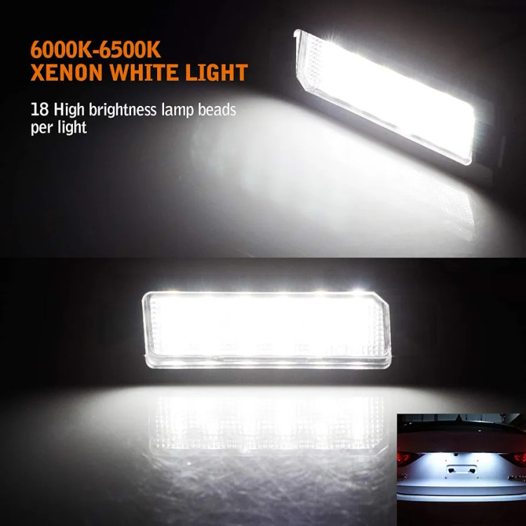 لامپ LED چراغ پلاک عقب TECTICO – نور سفید روشن SMD – مناسب چراغ پلاک هیوندای i30 CW / GD هاچبک ۵ در، النترا GT، کیا Pro Ceed – بسته ۲ عددی 🚗💡