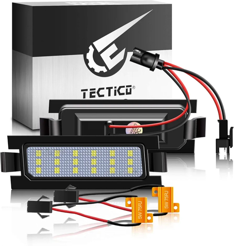 لامپ LED چراغ پلاک عقب TECTICO – نور سفید روشن SMD – مناسب چراغ پلاک هیوندای i30 CW / GD هاچبک ۵ در، النترا GT، کیا Pro Ceed – بسته ۲ عددی 🚗💡