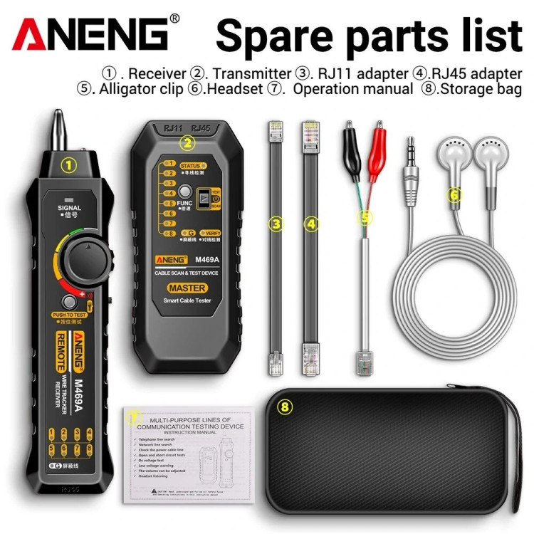 تستر کابل و زوج یاب ANENG مدل M469A