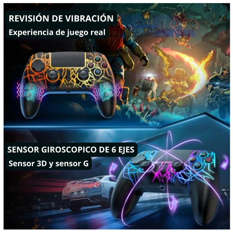 دسته بازی بیسیم LED برای PS4، اسلیم (Slim)، پرو (Pro)، کامپیوتر (PC)، سیستمعاملهای iOS، اندروید و نینتندو سوییچ