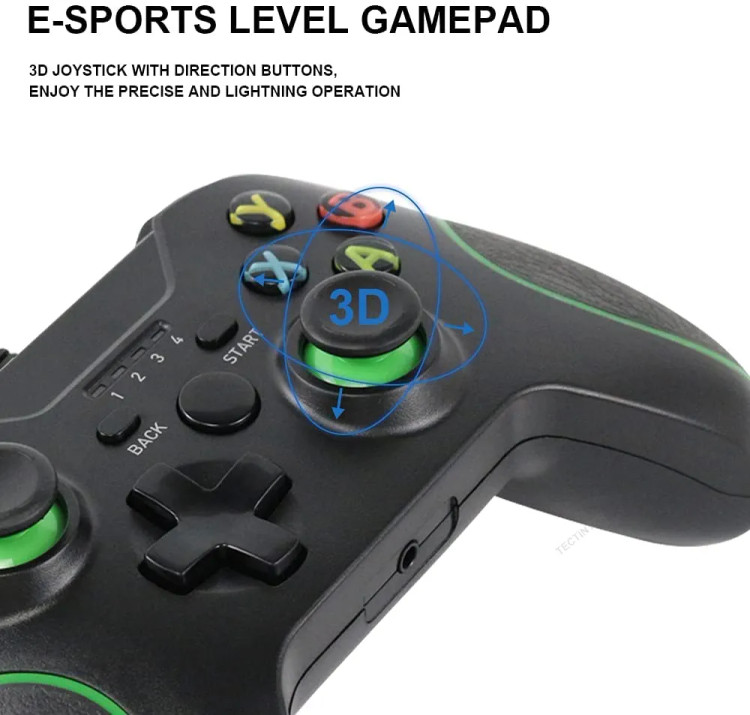 دسته بازی سیمی USB مخصوص ایکسباکس وان | گیمپد و جویپد سازگار با مایکروسافت Xbox One / X / S / Elite و کامپیوتر (ویندوز ۷/۸/۱۰) - رنگ مشکی