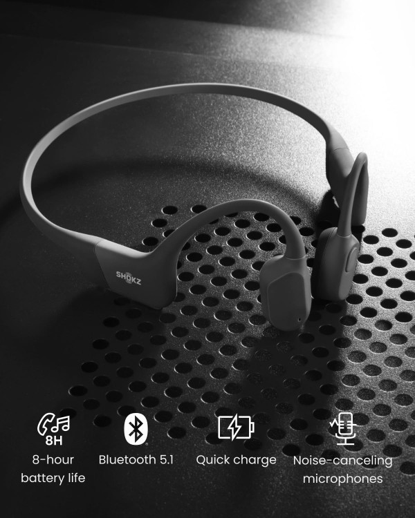 هدفون استخوانی بیسیم ورزشی Shokz OpenRun SE | بلوتوثی | طراحی سبک و ضدتعریق | رنگ Comet Grey شارژر مغناطیسی