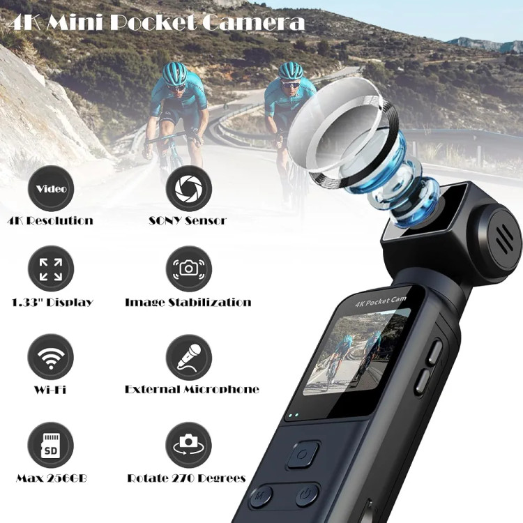 دوربین ورزشی 4K مدل Action Camera مجهز به وایفای
