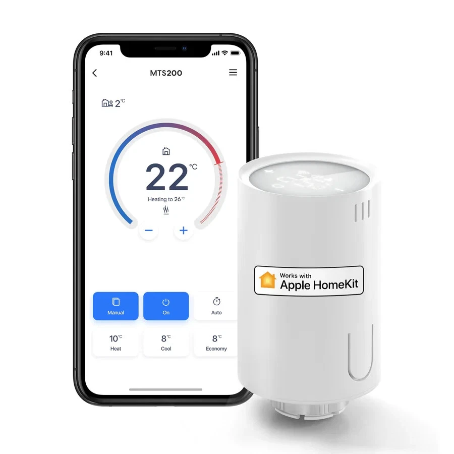 ترموستات هوشمند رادیاتور MTS150 WiFi شیر کنترل گرمایش با کنترل از راه دور، برنامه‌ریزی زمانی  سازگار با HomeKit، Alexa و Google محصول آمريكایی برند meross مدل MTS150