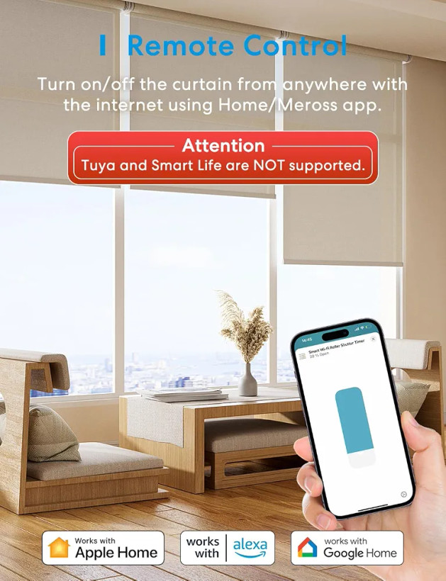 تایمر هوشمند Wi-Fi پرده برقی و کرکره رولشونده