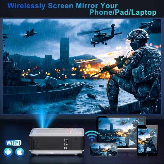 ویدئو پروژکتور TOPTRO مدل TR82 با شدت نور ۹۰۰۰ لومن و قابلیت حمل