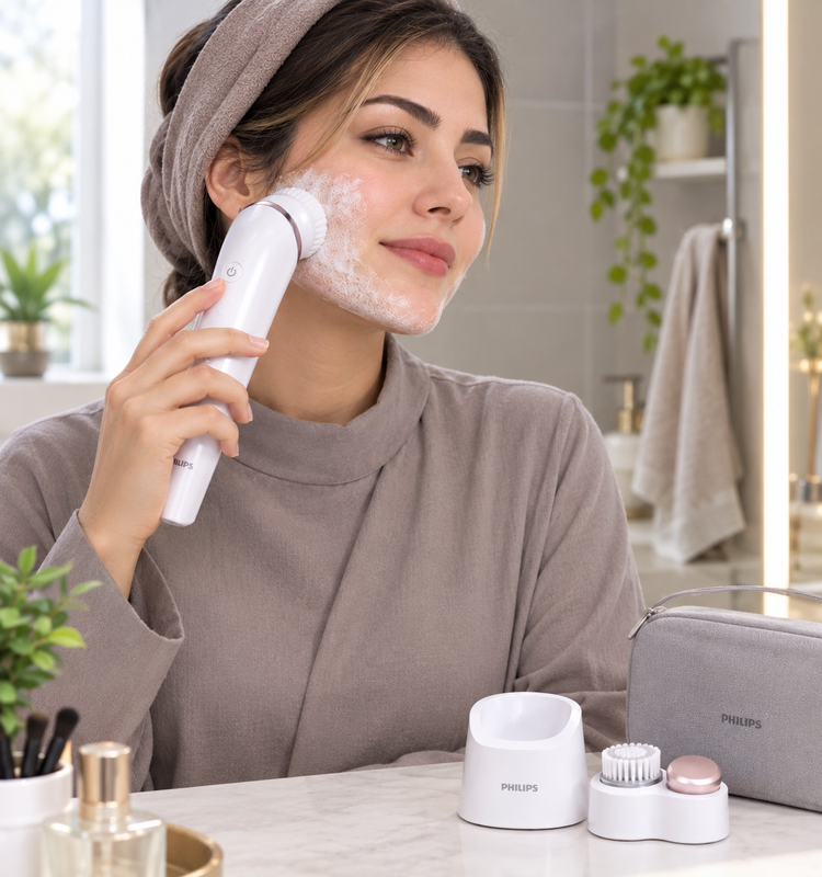 دستگاه پاکسازی و ماساژور صورت اورجینال برند فیلیپس دو کاره مدل Visa Pure Advanced SC5340/10